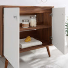 Modway Transmit 36" Bathroom Vanity - Walnut/White-Particleboard and Walnut Grain Veneer