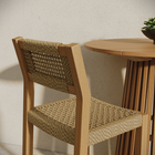 Modway Reed 3-Piece Outdoor Teak Wood Bar Set - Natural-Protective Floor Pads