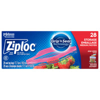 Ziploc Bags - Medium - 28 Pack-Smart Zip Plus Seal and easy open tabs