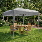 Outsunny 10 ft W x 10 ft L Folding Pop Up Tent Canopy Outdoor Gazebo - Grey-Rust-resistant steel framework for long-term use