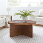 Modway Silas Round Wood Coffee Table - Walnut-Round Coffee Table