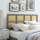 Modway Luana Cane Queen Headboard - Grey-Window Pane Detail