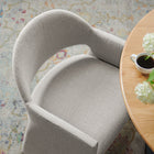Modway Talia Upholstered Fabric Dining Armchair - Linen-Fixed Padded Seat/Backrest