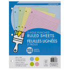 Merangue Coloured Refill Paper - 100 Sheets-3 hole punched, 7mm ruled (standard) refill paper