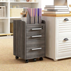 HOMCOM Vertical Mobile Filing Cabinet with Lockable Drawer - Grey-Edged top accommodates printers, scanners, or personal items
