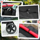 PawHut One-Click Foldable Pet Stroller with Shock Absorber - Red-Storage bags to put pet supplies and personal belongings 