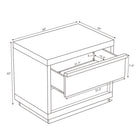 Manhattan Comfort Navis 26" Contemporary 2-Drawer Nightstand - Whitewashed Oak-Sturdy base and stable structure ensure long-lasting support and reliability