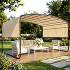Outsunny 10 ft W x 13 ft L Retractable Pergola Canopy - Outdoor Metal Pergola Gazebo-Adjustable sliding roof for flexible sun shade