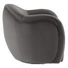 Modway Compose Performance Velvet Swivel Armchair - Storm Grey-Subtle Contour Stitching