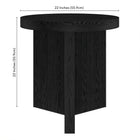 Hudson&Canal Holm 22"W Round Side Table - Black Grain-Product Dimensions: 22" L x 22" W x 22" H