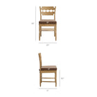 Modway Jax Oak Wood Dining Chair With Wavy Razor Back and Cushion - Weathered Oak Cocoa-Wavy Razor Back