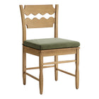 Modway Jax Oak Wood Dining Chair With Wavy Razor Back and Cushion - Weathered Oak Sage-Solid Oak Dining Chair