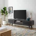 Modway Render 70" TV Stand - Charcoal-Dual Slatted Sliding Doors