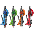 Helix Universal Locking Compass - Assorted Colors - Pack of 12-Integrated twist-lock secures the legs in place for easy drawing