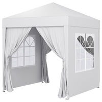 Outsunny 6.6' ft W x 6.6 ft L Pop Up Canopy Tent for Outdoor/Garden/Patio - White-6.6x6.6ft party tent with 4 removable walls, great for outdoor event use, like BBQ, flea market and more