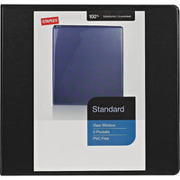 Staples Standard View Binder with D-Rings - 1/2" - Black-Slant rings have a high page capacity compared to same size round rings