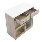 Modway Culinary Kitchen Cart With Spice Rack - Oak White-9