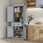 HOMCOM 72" H Freestanding Kitchen Pantry Cabinet with Drawer - Grey-Its large drawer and 6-tier design provide ample storage space 