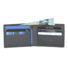 Club Rochelier Men's Slim Wallet with Zippered Pocket - Charcoal Grey-Genuine Leather