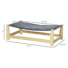 PawHut Raised Wooden Frame Dog Cot Pet Bed with Washable Cushion for Small/Medium Dogs - 35.5" L x 20" W x 11" H-Includes a padded cushion for extra comfort