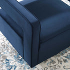 Modway Booth Performance Velvet Performance Velvet Swivel Armchair - Midnight Blue-Squared Cutaway Design