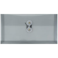 JAM Paper #10 Plastic Envelopes with Button and String Tie Closure, 5.25 x 10, Smoke Grey Poly, 24 Pack (921B1smg)-Smoke gray