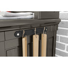 Suncast Patio Storage and Prep Station - Stoney-Hutch style top for easy access of condiments and accessories.
