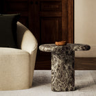 Modway Elowen Outdoor Faux Marble Side Table - Dark Emperador Marble-Indoor And Outdoor Use