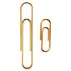 JAM Paper Combo Pack Colourful Paper Clips - Standard & Jumbo - Gold - 100 Pack & 75 Pack -Size: 1 inch (Standard/Regular) & 2 Inch (Jumbo) | Keep your stacks of paper organized with coloured paper clips