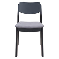 Zuo Desdamona Dining Chair - Grey/Black - Set of 2-Soft and smooth velvet fabric