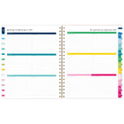 AT-A-GLANCE 2027 Emily Ley Simplified Large Weekly/ Monthly Planner - 11-1/4" x 9" - Happy Stripe - Bilingual-One week per two page spread has ruled planning space and a section to check off completed tasks