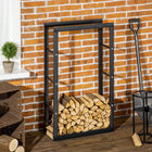 HOMCOM Firewood Outdoor Rack-Large capacity, can store up to 220 lb (100 kg) of firewood