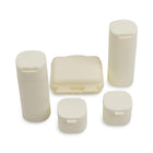 Bugatti 5-Piece Silicone Travel Bottle Set - TPU Case - Cream-Clear pouch with 5 silicone travel bottles