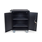 Luxor 32-Device AC Charging Cart for Up to 17" Laptops/Chromebooks-Side cord wrap for convenience