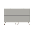 Manhattan Comfort Rockefeller Mid-Century Modern Bedroom Dresser 3-Piece Set - Off White/Nature-30 Day Limited Manufacturer's Warranty