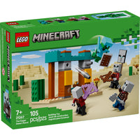 LEGO Minecraft The Illager Desert Patrol - 105 Pieces-Small LEGO Minecraft desert outpost set for kids aged 7 and up
