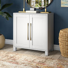 Hudson&Canal Chabot 28"W Accent Cabinet - White-Product Dimensions: 14" L x 28" W x 32" H