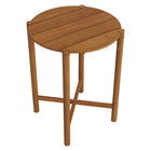 Modway Eleni Round 35" Outdoor Teak Wood Round Bar Table - Natural-Non-Marking Foot Caps
