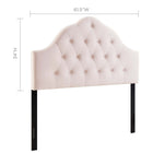 Modway Sovereign Diamond Tufted Performance Velvet Queen Headboard - Pink-Velvet Polyester Upholstery