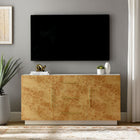 Modway Abel 59 Inch Burl Wood Sideboard Buffet TV Stand - White Bleached Burl-4 Shelves