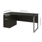 Bestar Aquarius Computer Desk - Deep Grey & White-1 file drawer (12. 1 W x 8. 75"H x 15"D) with letter/legal filing system