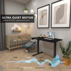 Mount-It! Compact Electric Standing Desk with 40" Table Top - Black-Raise or lower the desk discreetly without disrupting your work, video calls, or others in your home or office