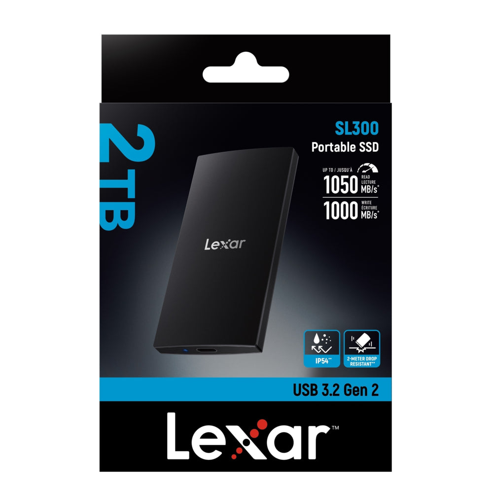 Lexar SL300 USB 3.2 Gen 2 Type-C Portable SSD - 2 TB - Black