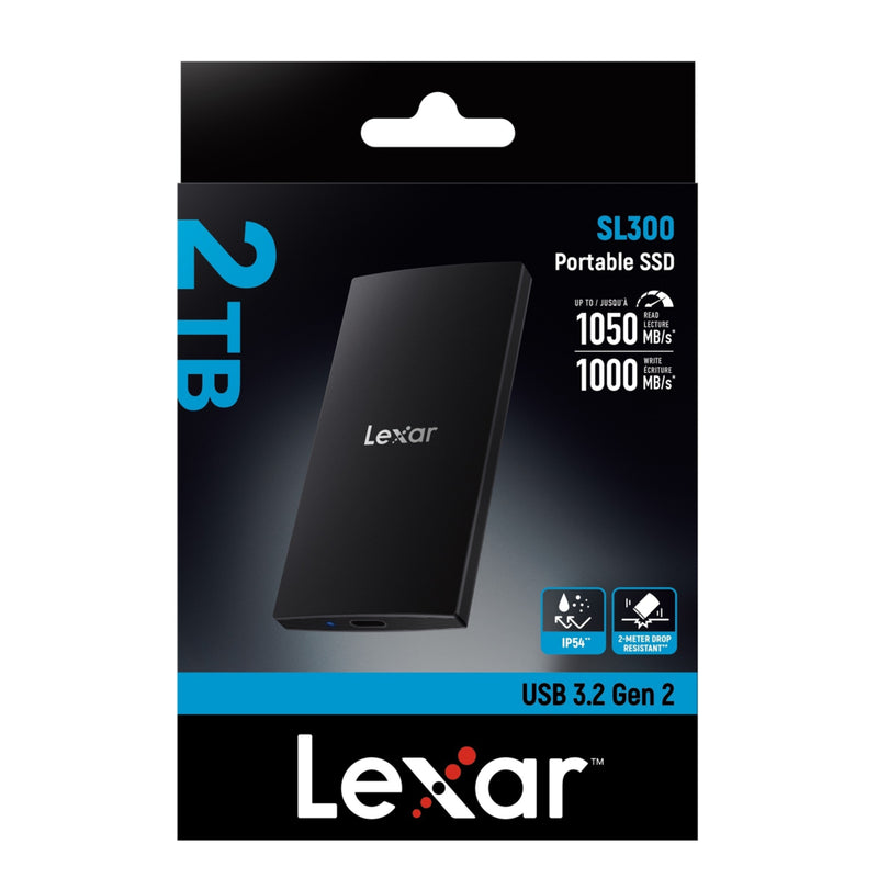 Lexar SL300 USB 3.2 Gen 2 Type-C Portable SSD - 2 TB - Black