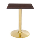 Modway Verne 24" Square Dining Table - Gold Cherry Walnut-Modern Dining Table