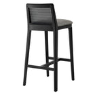 Modway Monarch Wood and Rattan Bar Stool - Black Black Gray-Arrives Fully Assembled