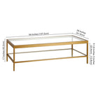 Hudson&Canal Alexis 54"W Rectangular Coffee Table - Brass-10