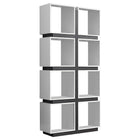 Monarch Specialties 7076 71"H Bookcase - White/Grey-8 cubic storage shelves