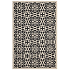 Modway Ariana Vintage Floral Trellis Indoor/Outdoor Area Rug - 5 ft W x 8 ft L - Black/Beige-Vintage Floral Trellis Area Rug