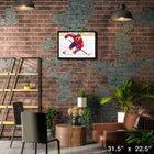 Lane Hutson Montreal Canadiens - Framed Canvas - 31" x 22"-Officially licensed by the NHL and NHLPA